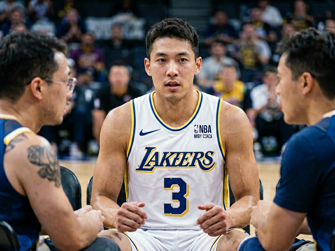NBA球员采访照片