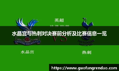 水晶宫与热刺对决赛前分析及比赛信息一览